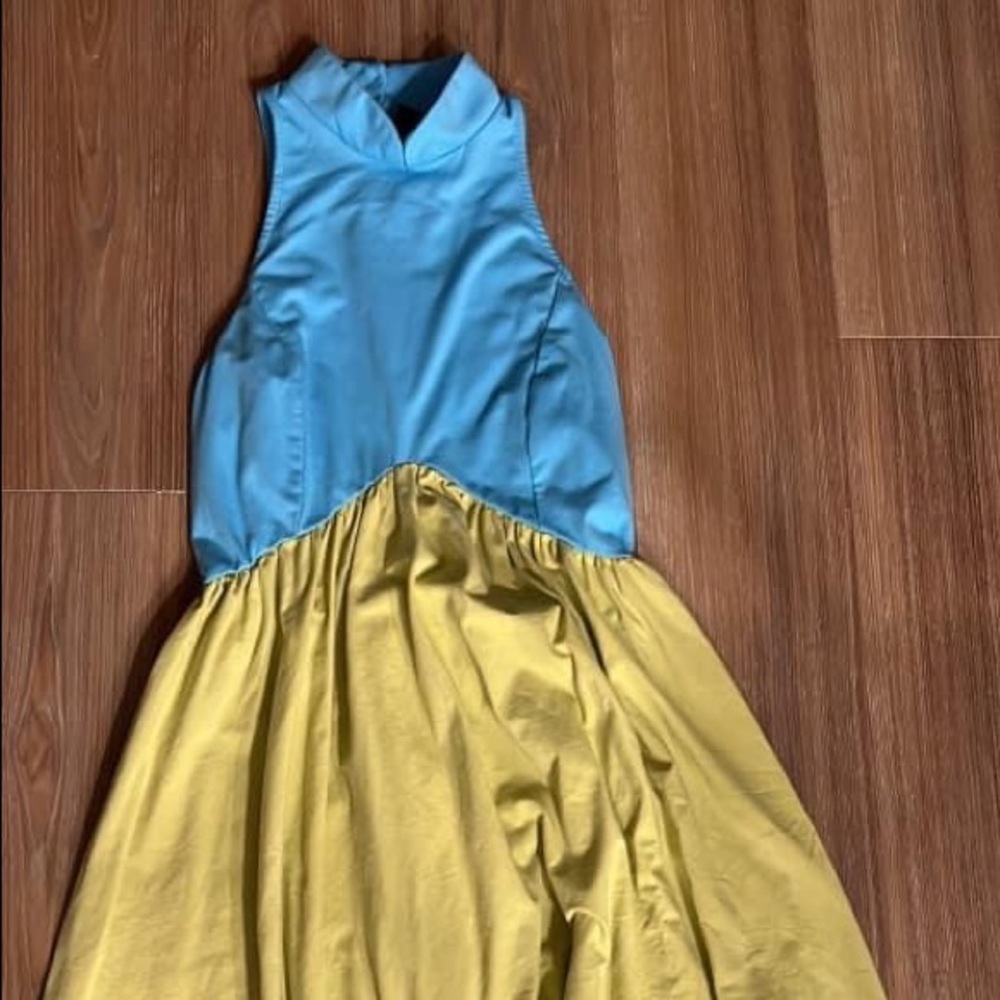 SHEIN Blue/Green High-neck Dress XS